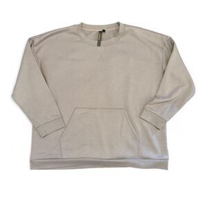 Mondetta Women’s purple/gray oversized Crewneck sweatshirt w/ kangaroo pouch 2X